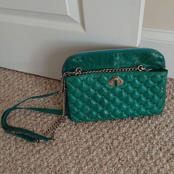Rebecca Minkoff greenish turquoise Diamond Quilt and Stud Mikey Bag - Picture 4 of 12